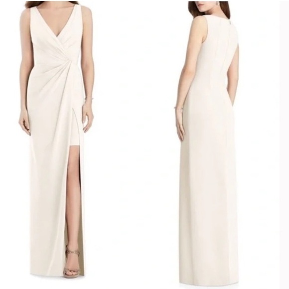 NWT Jenny Packham Crepe Column Gown Maxi Dress Draped Cocktail JP1013 - Picture 1 of 10